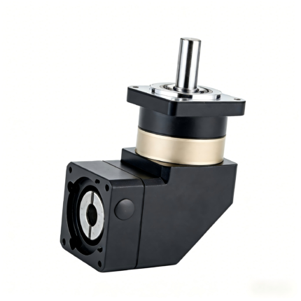 High-Torque Planetary Gear Reducer Right Angle Gearbox with Square Flange and Spiral Bevel Gears for Industrial Automation and Robotics