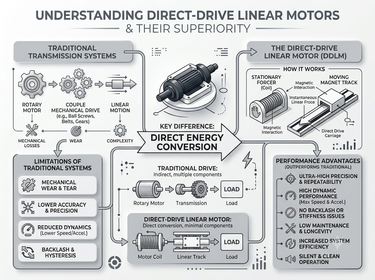 What Is a Direct-Drive Linear Motor & How It Outperforms Traditional Transmission