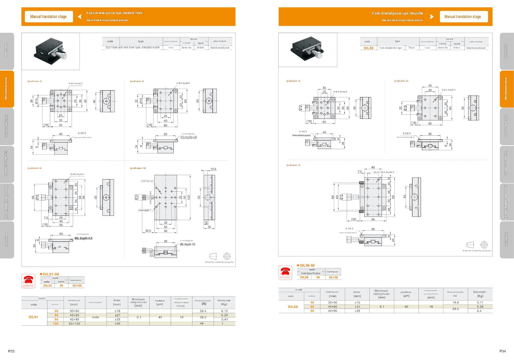 Gear & Rack Driven Linear Stage Parameters