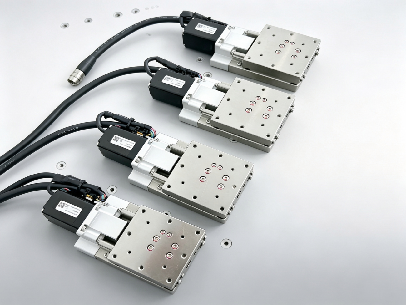 linear actuator with lead screw and motor for precision automation